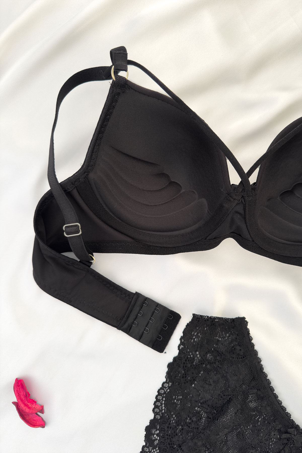 Yarım Destekli İpli Sütyen Takım Siyah