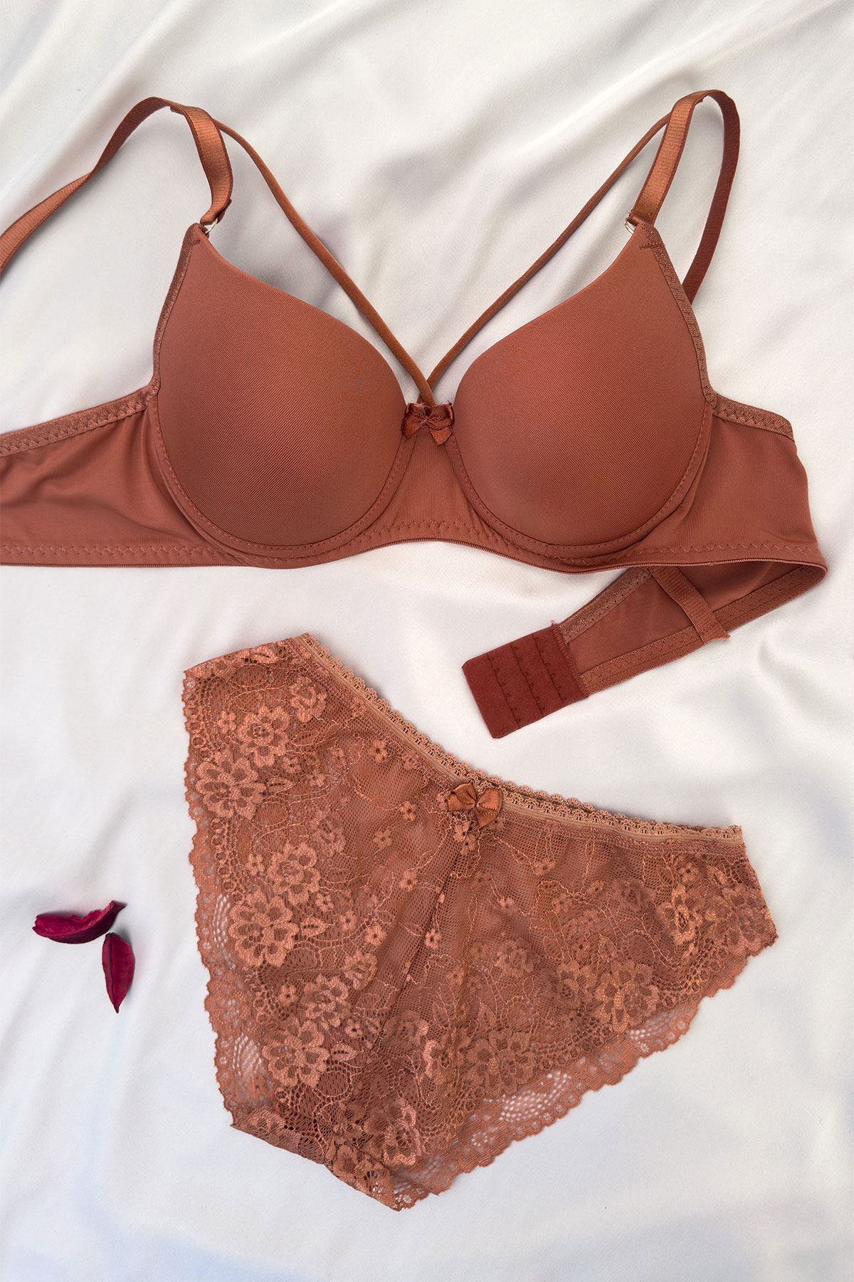 Yarım Destekli İpli Sütyen Takım Bakır