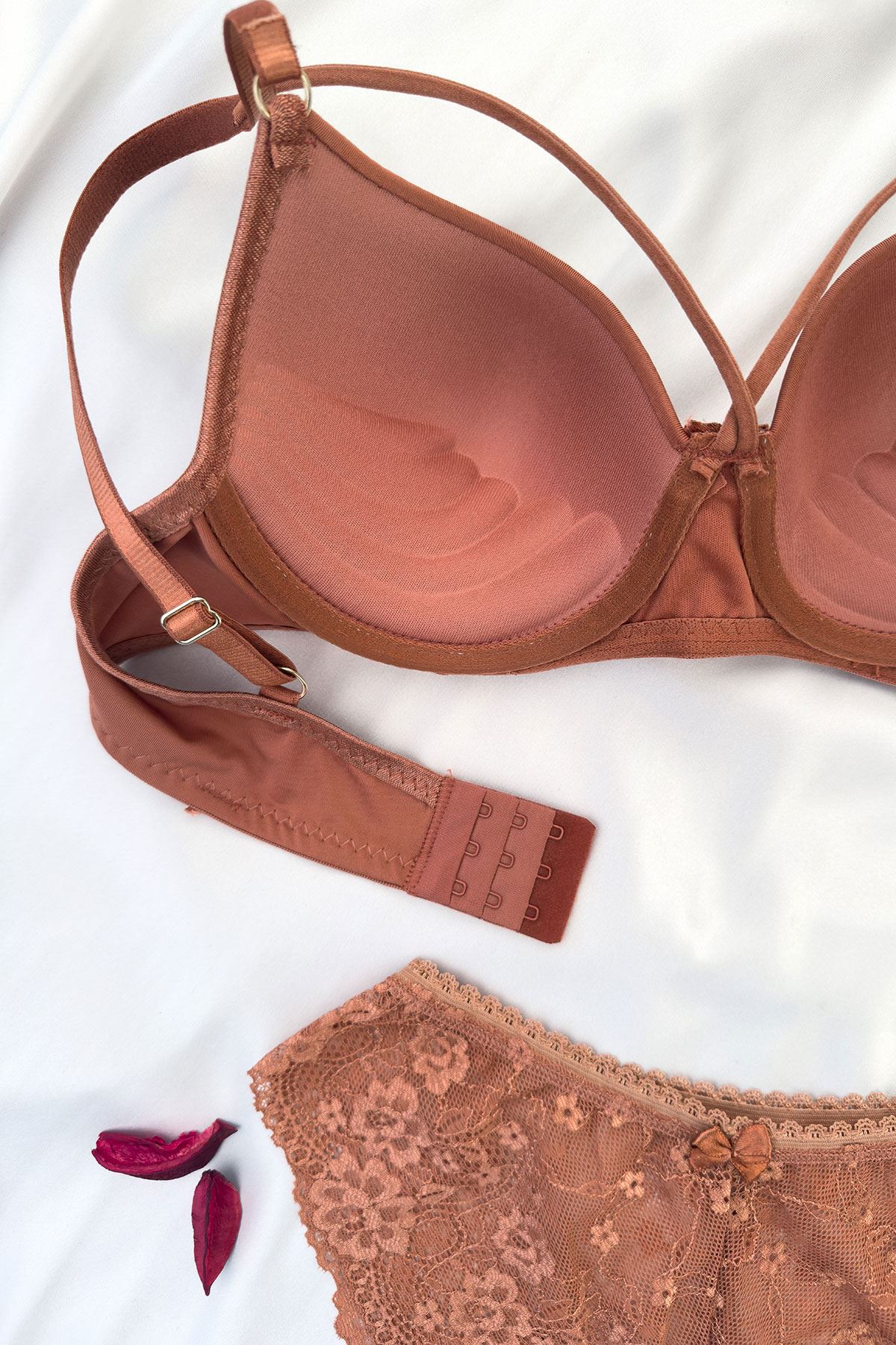 Yarım Destekli İpli Sütyen Takım Bakır