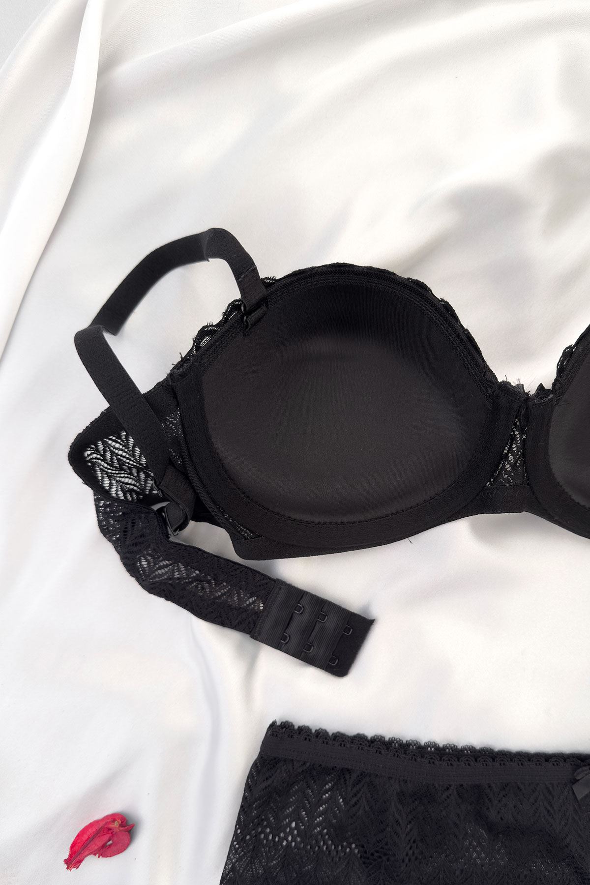 Destekli Straplez Sütyen Takım Siyah