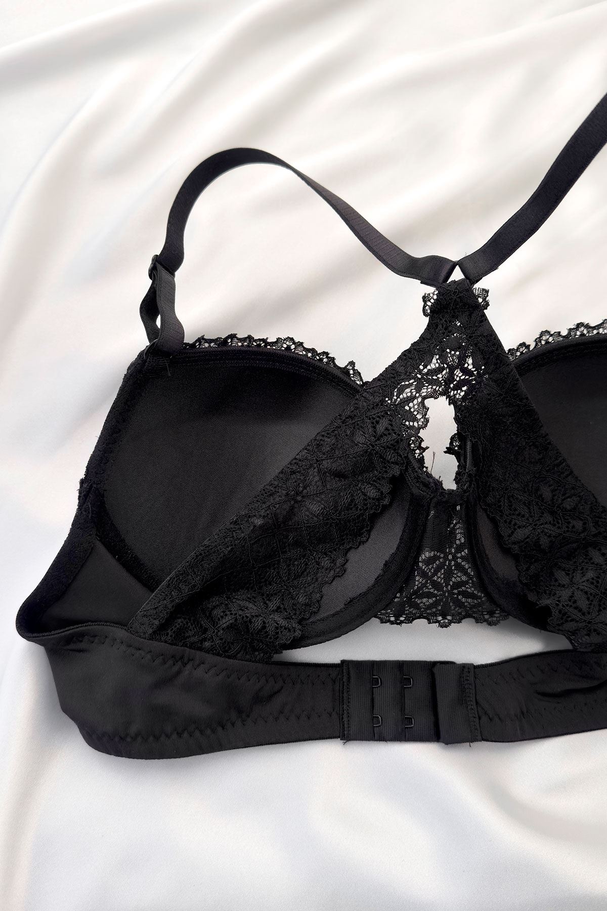 Destekli Sırtı Çapraz Askılı Sütyen Takım Siyah