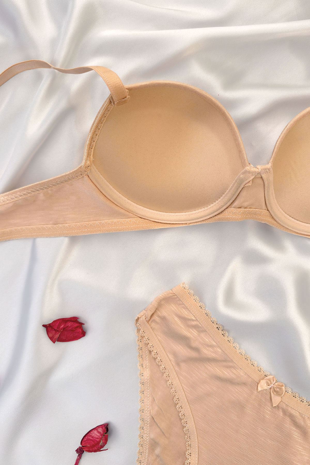 Destekli Bambu Sütyen Takım Ten