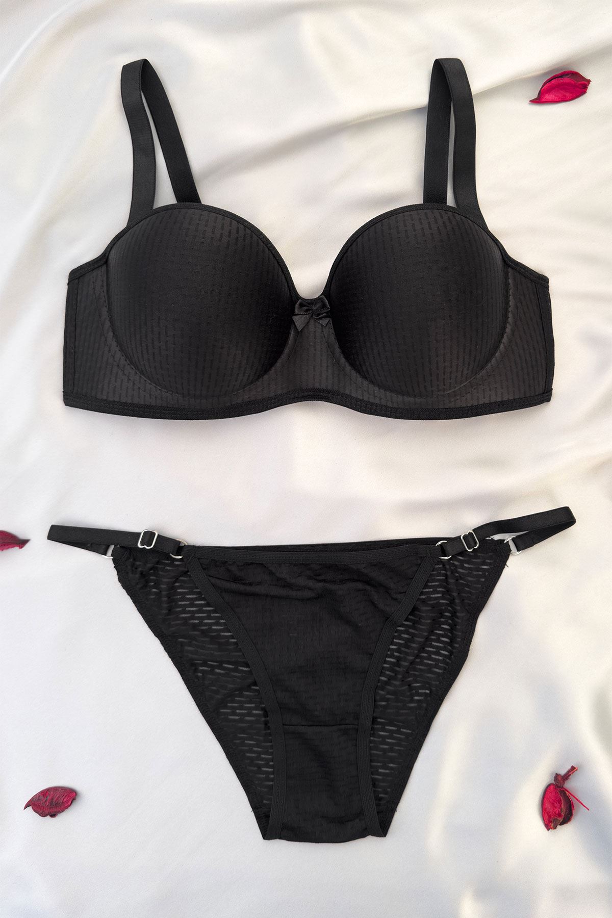 Desteksiz Yekpare Sütyen Takım Siyah