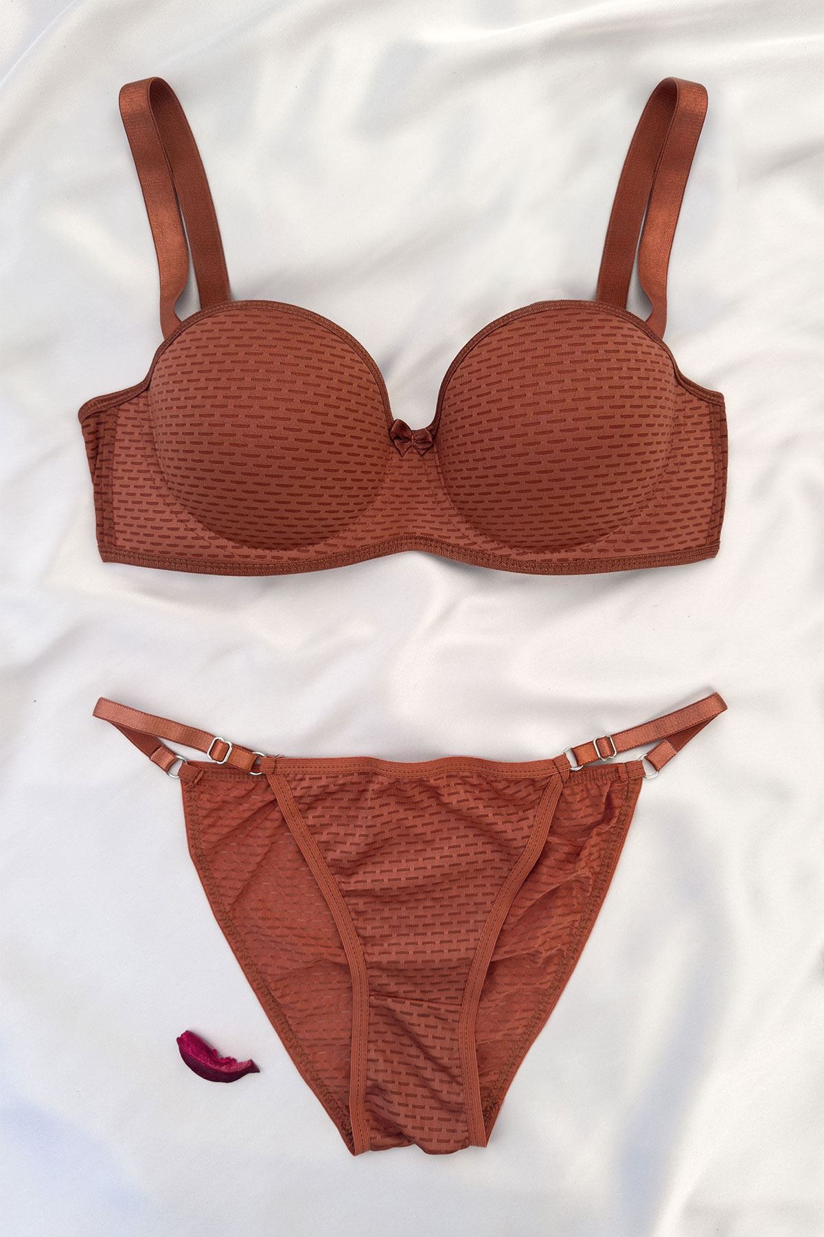 Desteksiz Yekpare Sütyen Takım Bakır