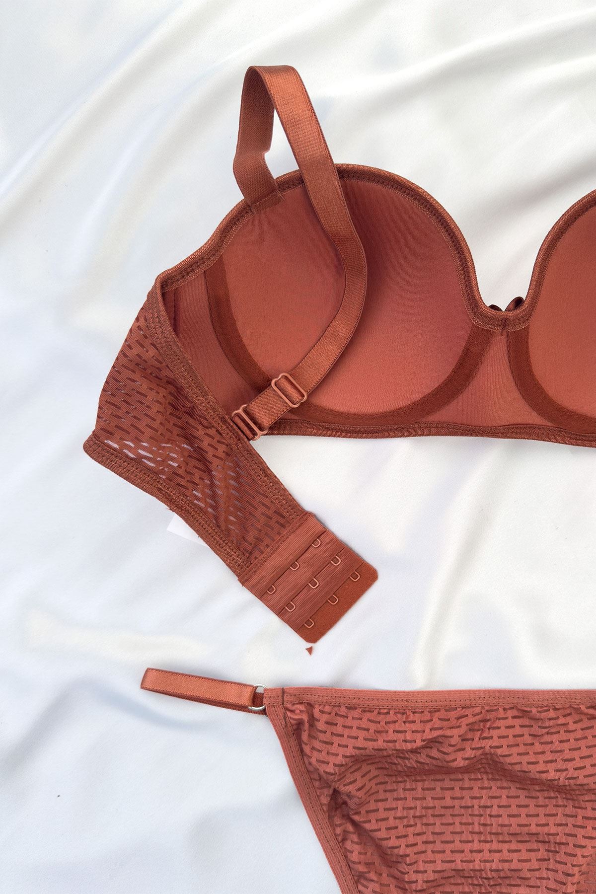 Desteksiz Yekpare Sütyen Takım Bakır