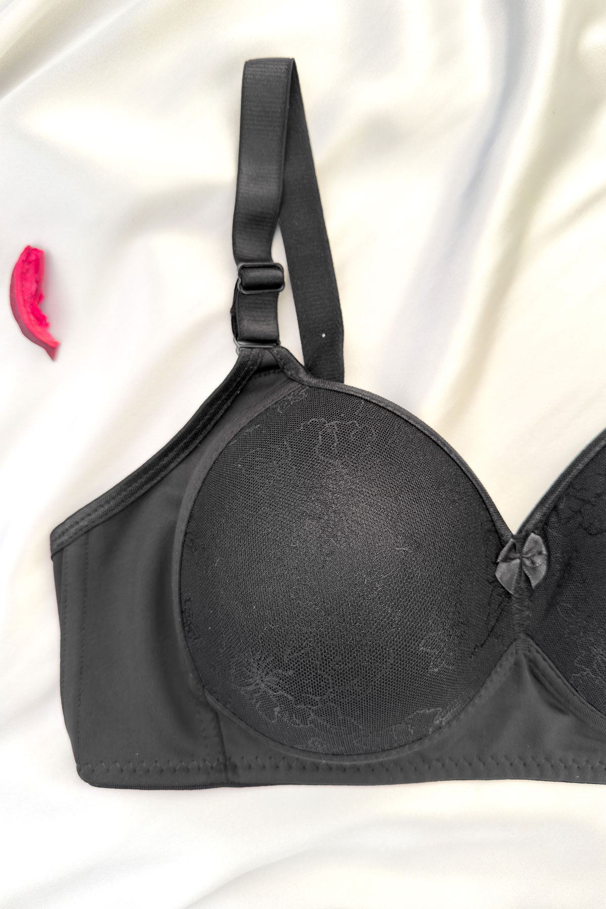 Desteksiz Puantiyeli Sütyen Siyah