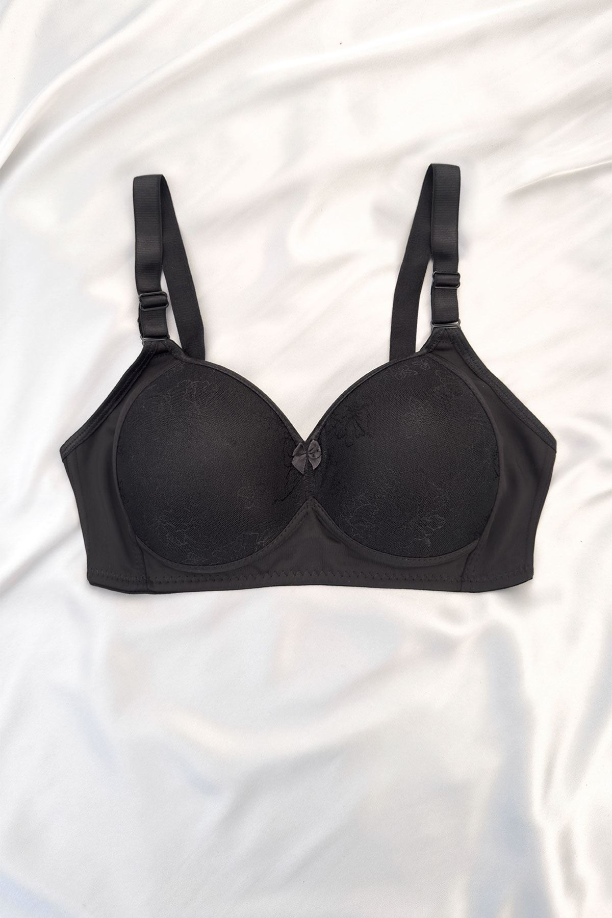 Desteksiz Puantiyeli Sütyen Siyah