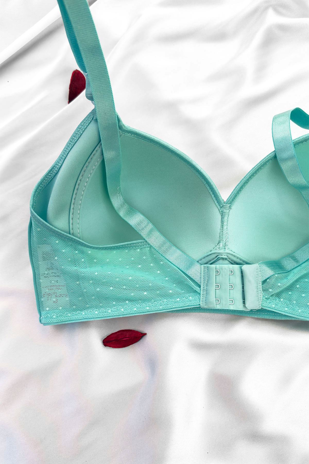 Desteksiz Puantiyeli Sütyen Su Yeşili