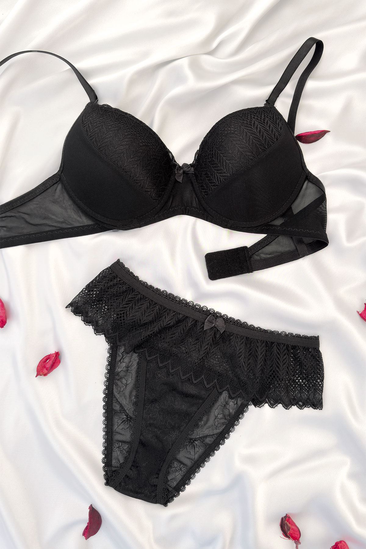 Desteksiz Lotus Sütyen Takım Siyah