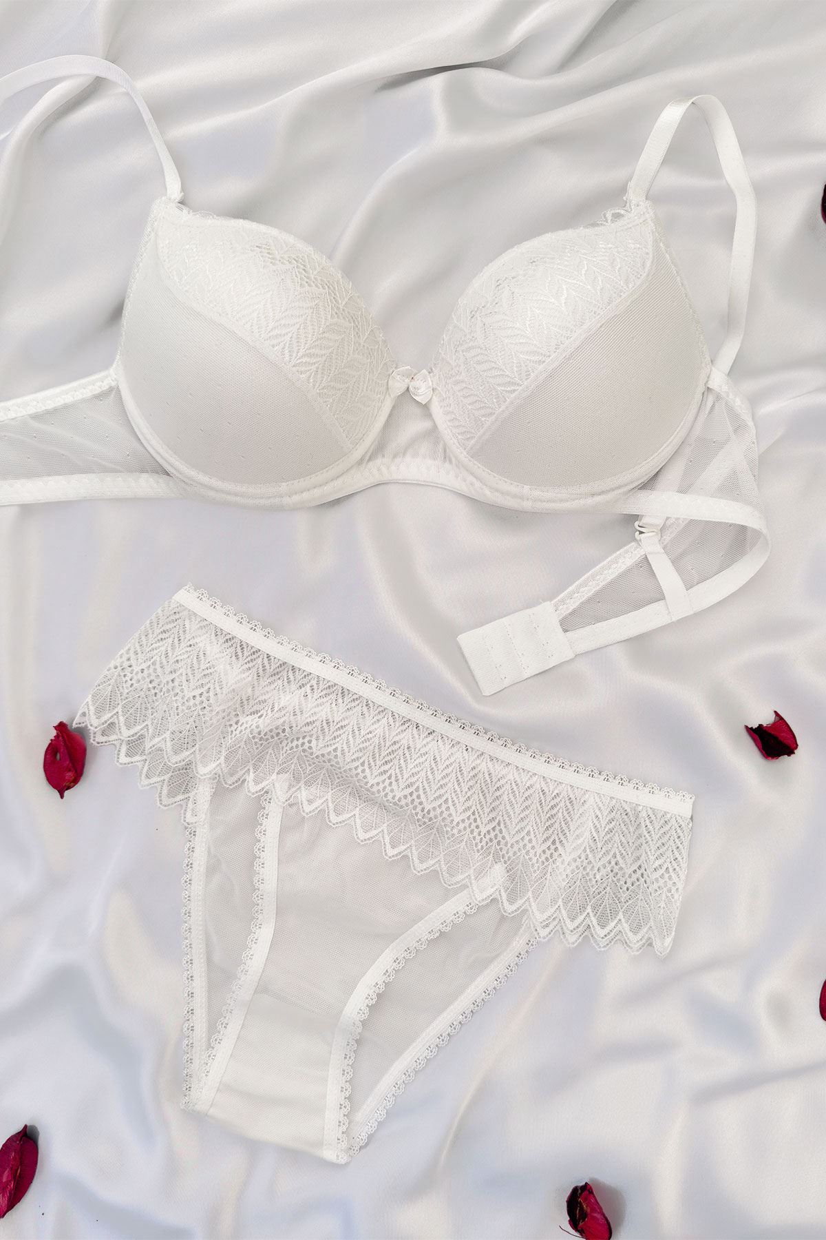 Desteksiz Lotus Sütyen Takım Ekru