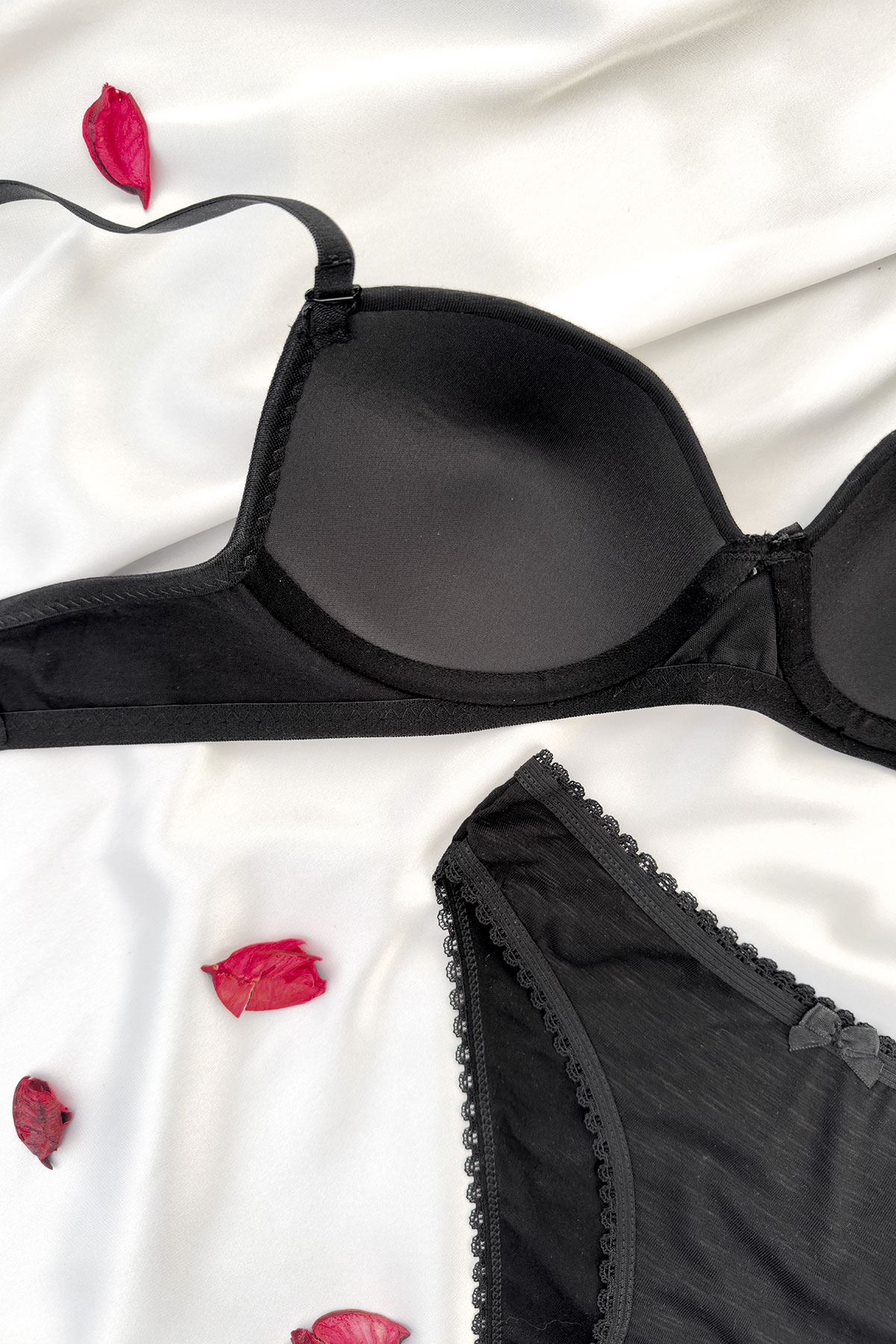 Desteksiz Bambu Sütyen Takım Siyah