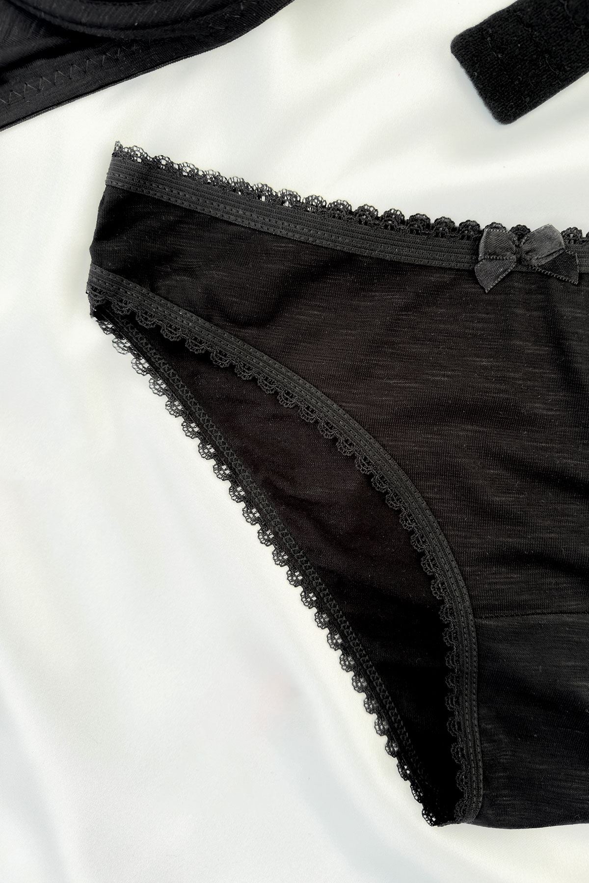 Desteksiz Bambu Sütyen Takım Siyah