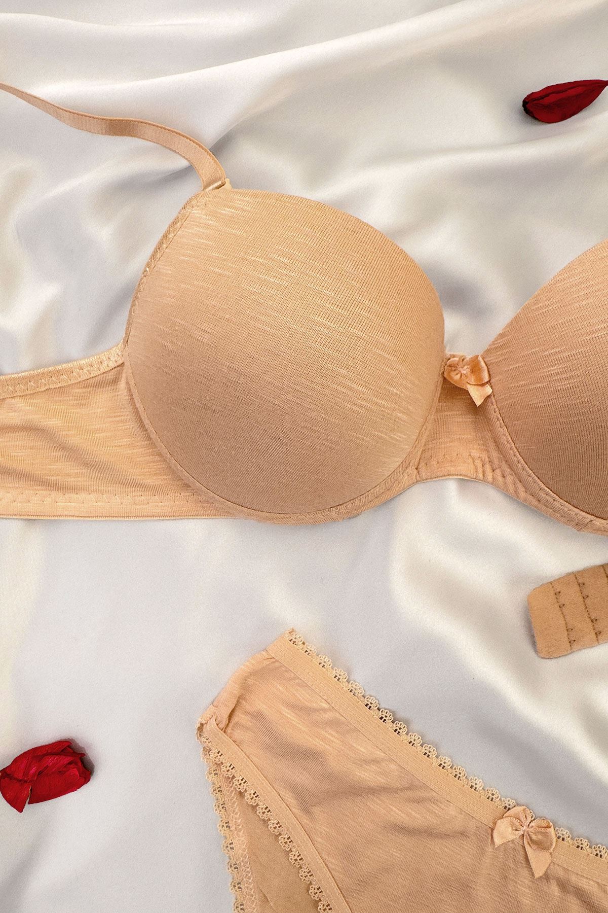 Desteksiz Bambu Sütyen Takım Ten