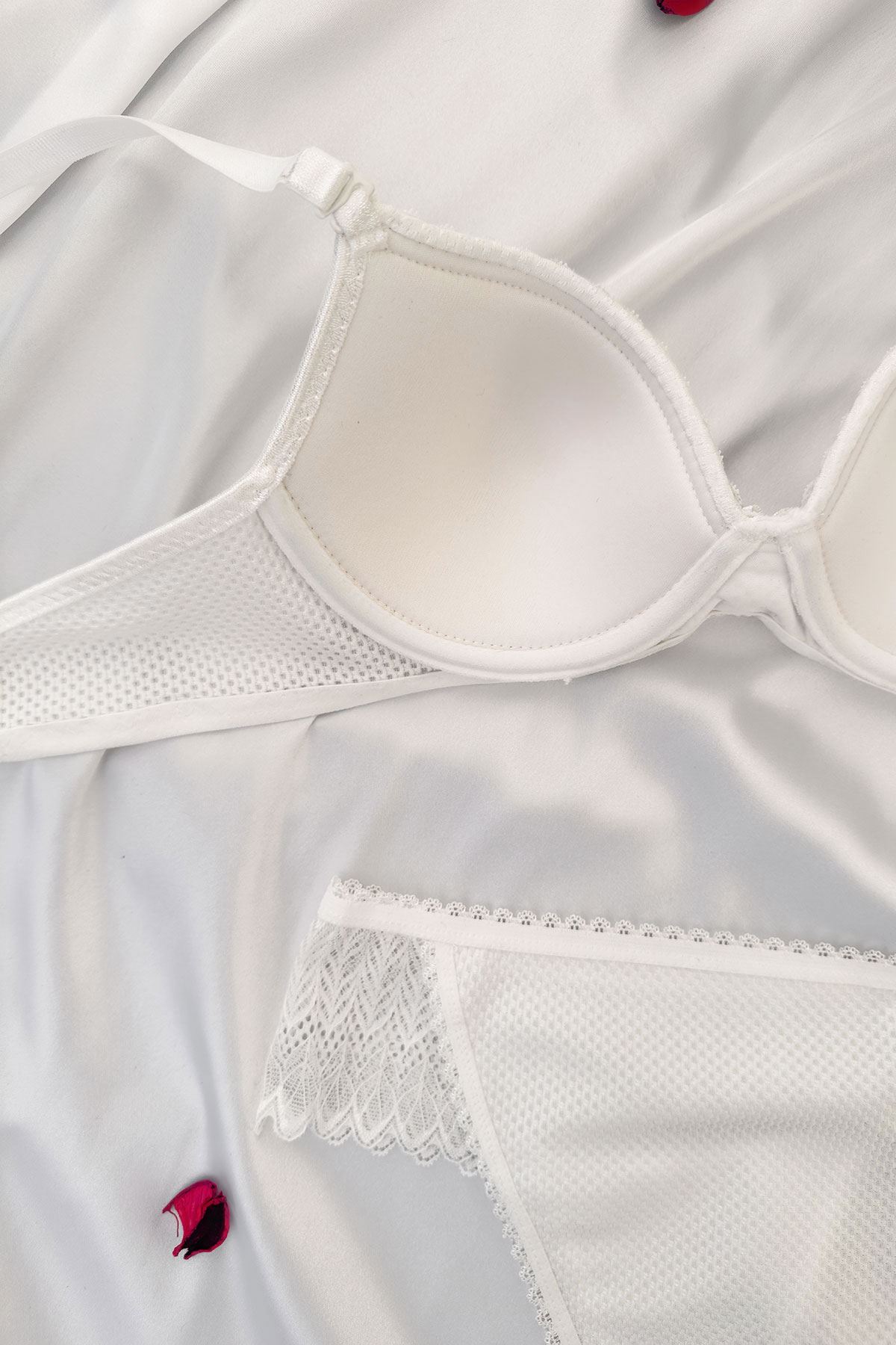 Desteksiz Jakarlı Sütyen Takım Ekru