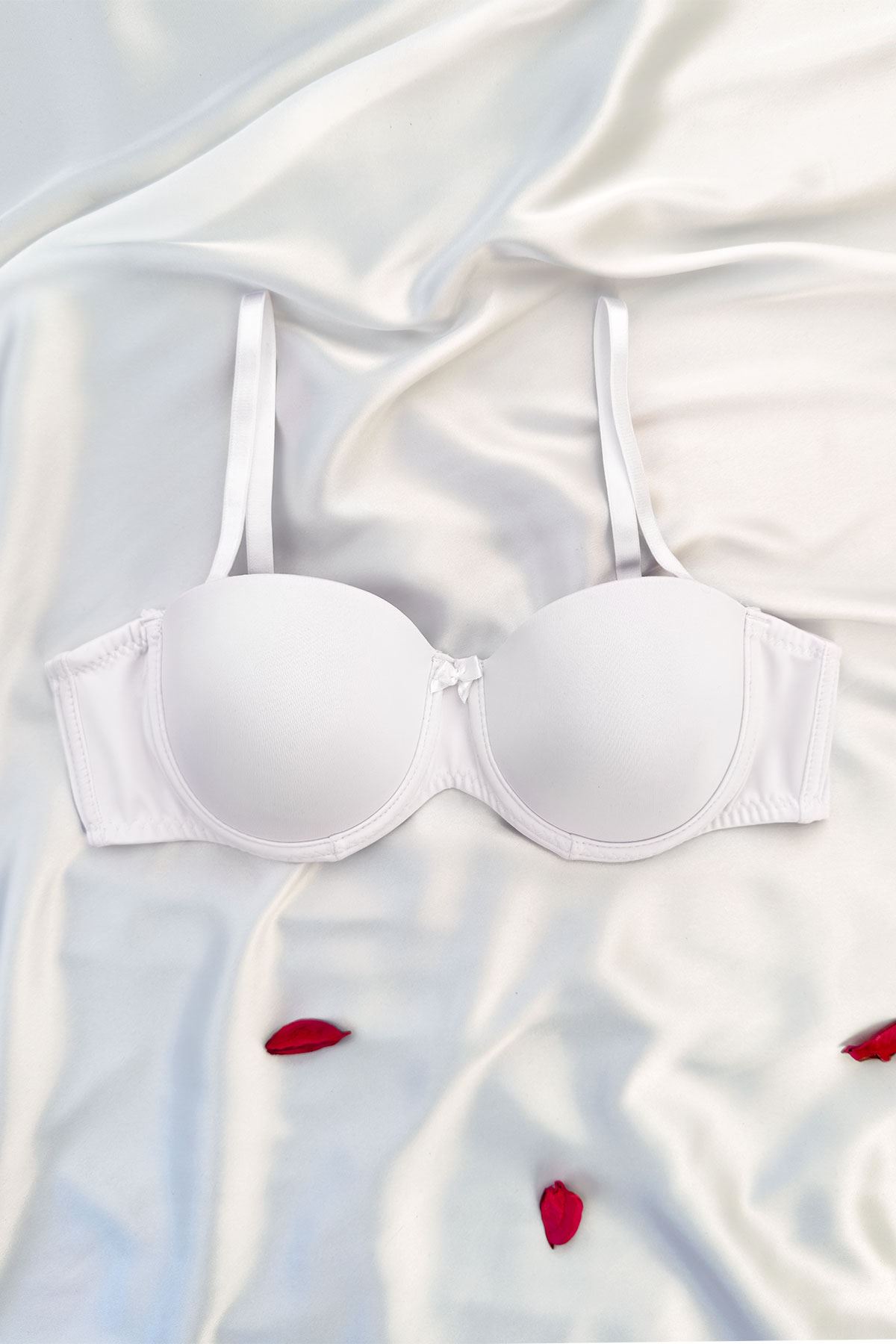 Desteksiz Straplez Sütyen Beyaz