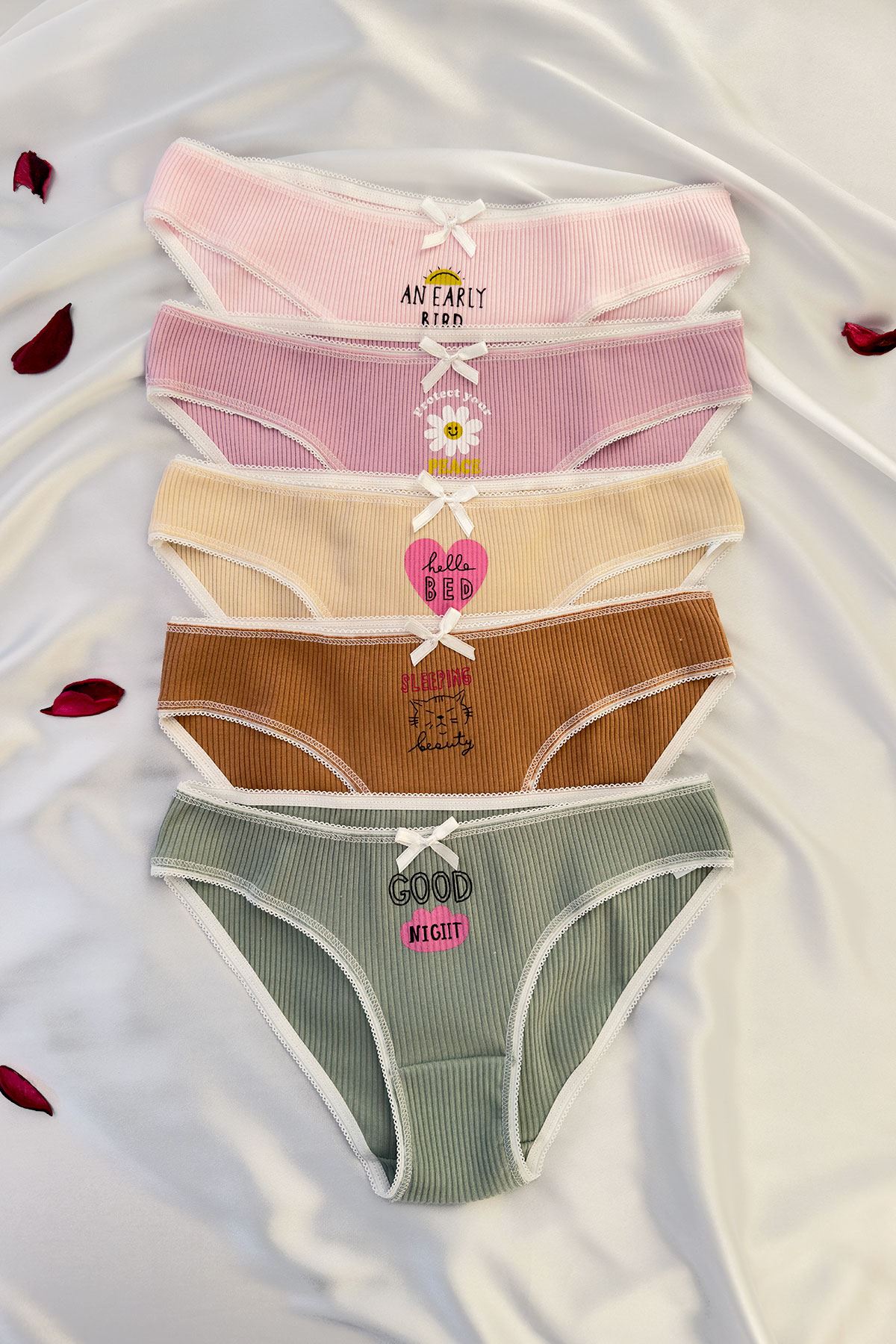 5'li Baskılı Bikini Külot Set