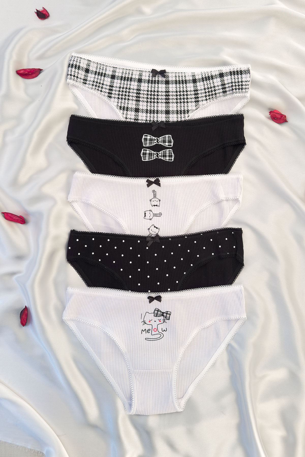 5'li Baskılı Bikini Külot Set