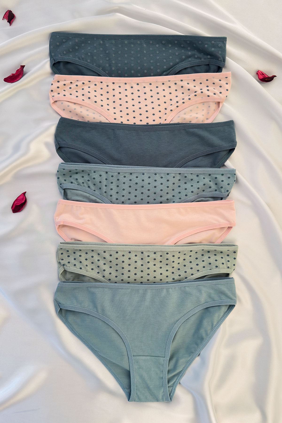 7'li Puantiyeli Basic Bikini Külot Set