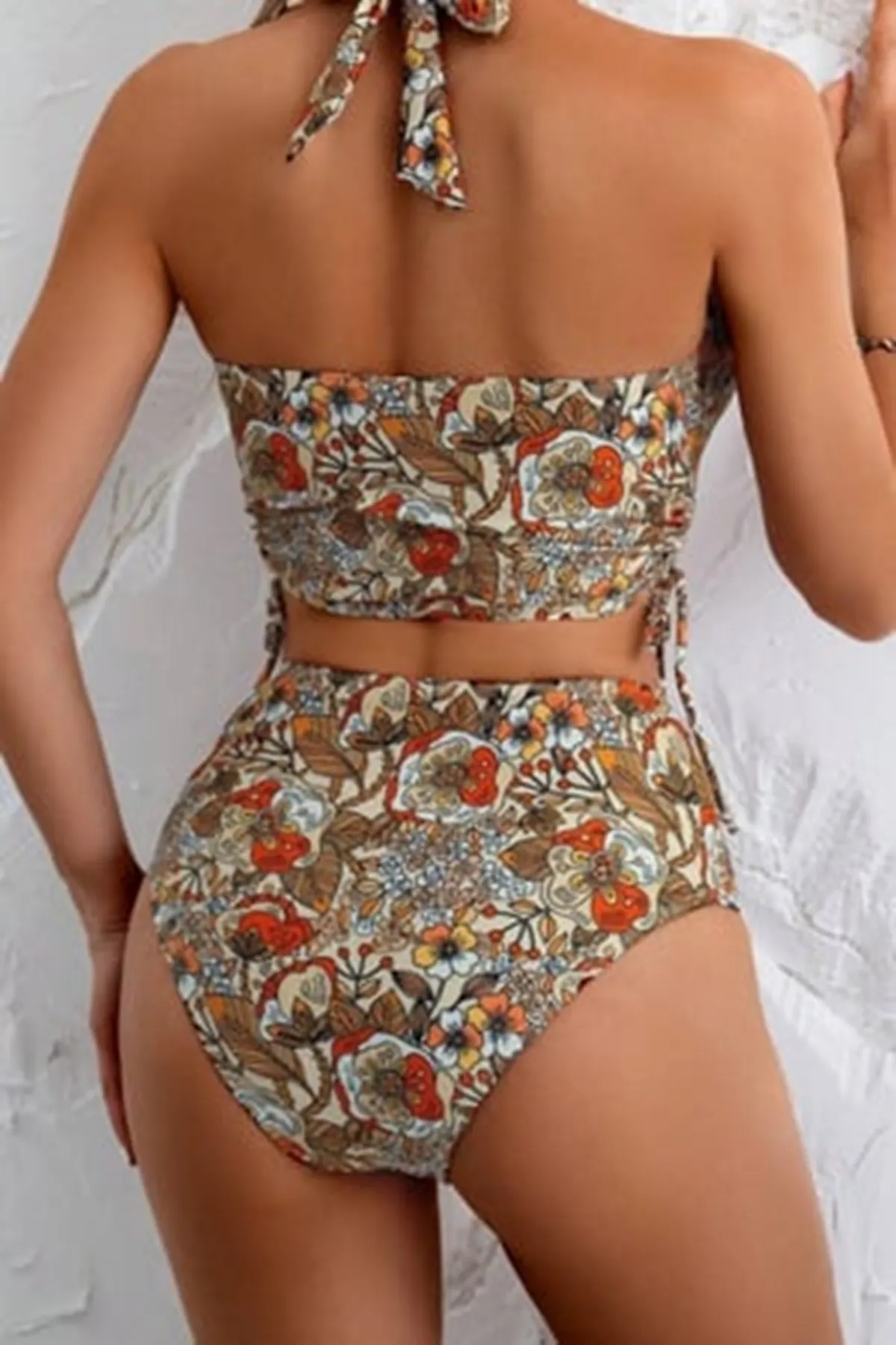 Kaplı Astarlı Yüksek Bel Bikini Takım