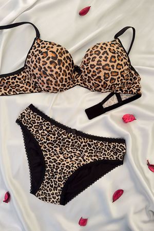 Destekli Mikro Sütyen Takım Leopar