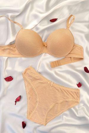 Destekli Bambu Sütyen Takım Ten