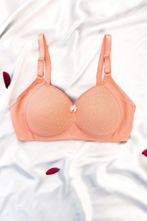 Desteksiz Puantiyeli Sütyen Somon