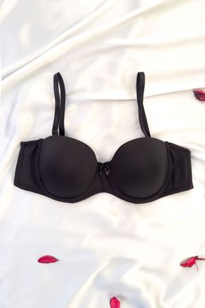 Desteksiz Straplez Sütyen Siyah