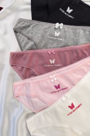 5'li Fitilli Baskılı Bikini Külot Set