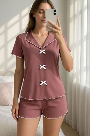 Pamuklu Şortlu Kadın Pijama Takımı