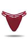 Çift İpli Saten Tanga Bordo