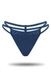 Çift İpli Saten Tanga Lacivert