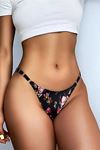 Desenli String Külot Siyah