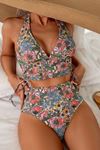 Kaplı Astarlı Yüksek Bel Bikini Takım